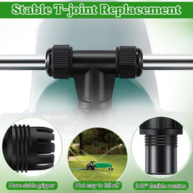 ElectricWise stable T joint design keeps sprinklers aligned during irrigation