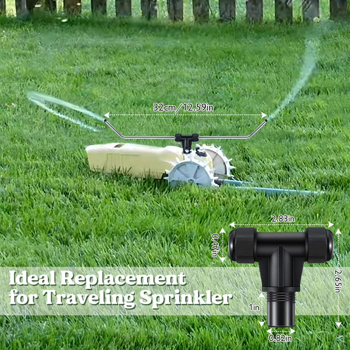 ElectricWise traveling sprinkler arms kit T-joint connection showing secure link