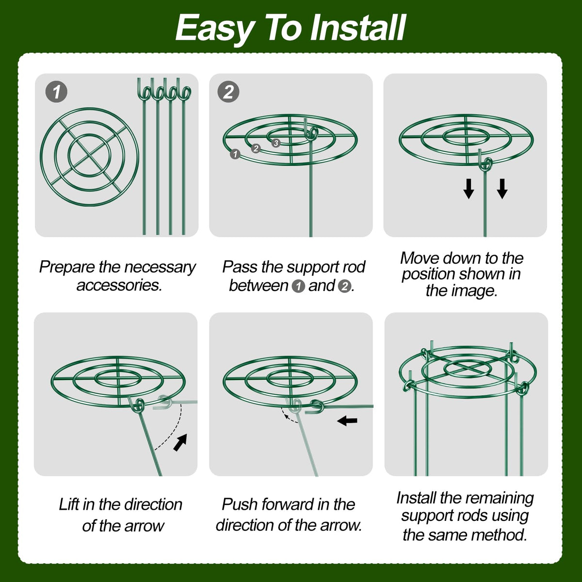 Ideal for bushy plants and climbing vines in beds or pots.