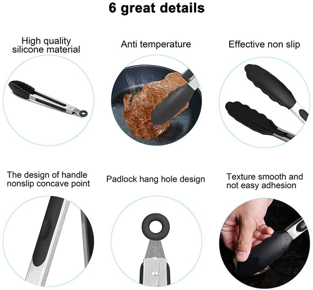 Elegantcharm stainless steel tongs stay sturdy under flame and use.