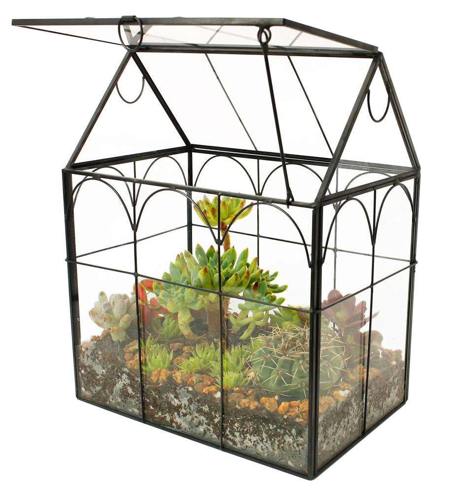 ElegantLife glass house terrarium with doors and windows for chic home decor