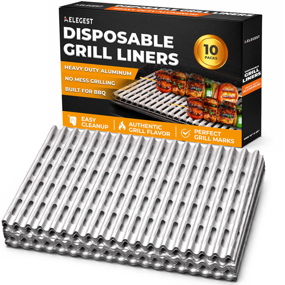 Elegest grill liners 12x20 pack for mess-free outdoor grilling.