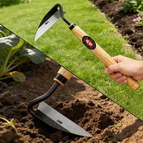Elegital Kana Hoe 217 handmade steel blade delivers long-lasting sharpness in busy gardens.