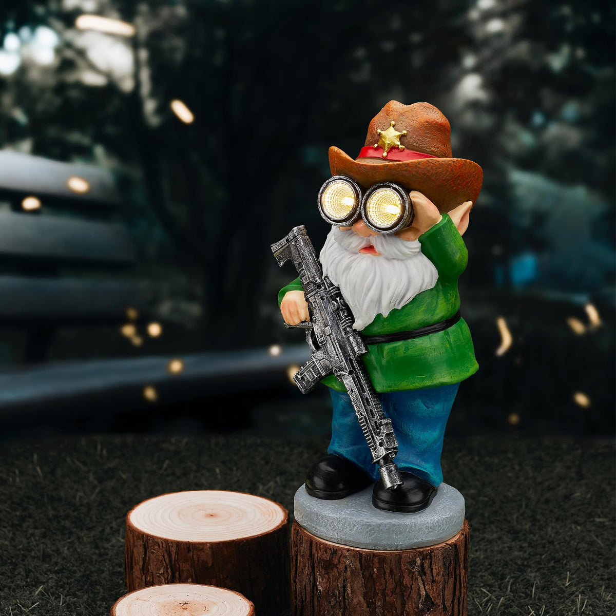 Elegondrar outdoor-gnome-10-6-inch brightens tabletops and small spaces.