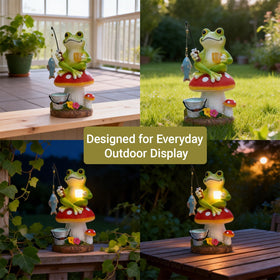 Elegondrar Frog on Porch Corner offers cozy illumination for evenings.