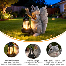 Elegondrar garden-squirrel decor brightens pathways with whimsical charm and subtle lighting.