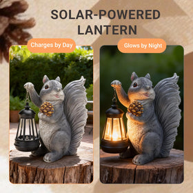 Elegondrar squirrel lantern glows on patios for cozy evenings.