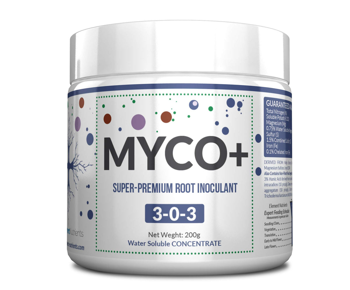 Element Nutrients MYCO+ root-mass boost for healthier, thriving plants.