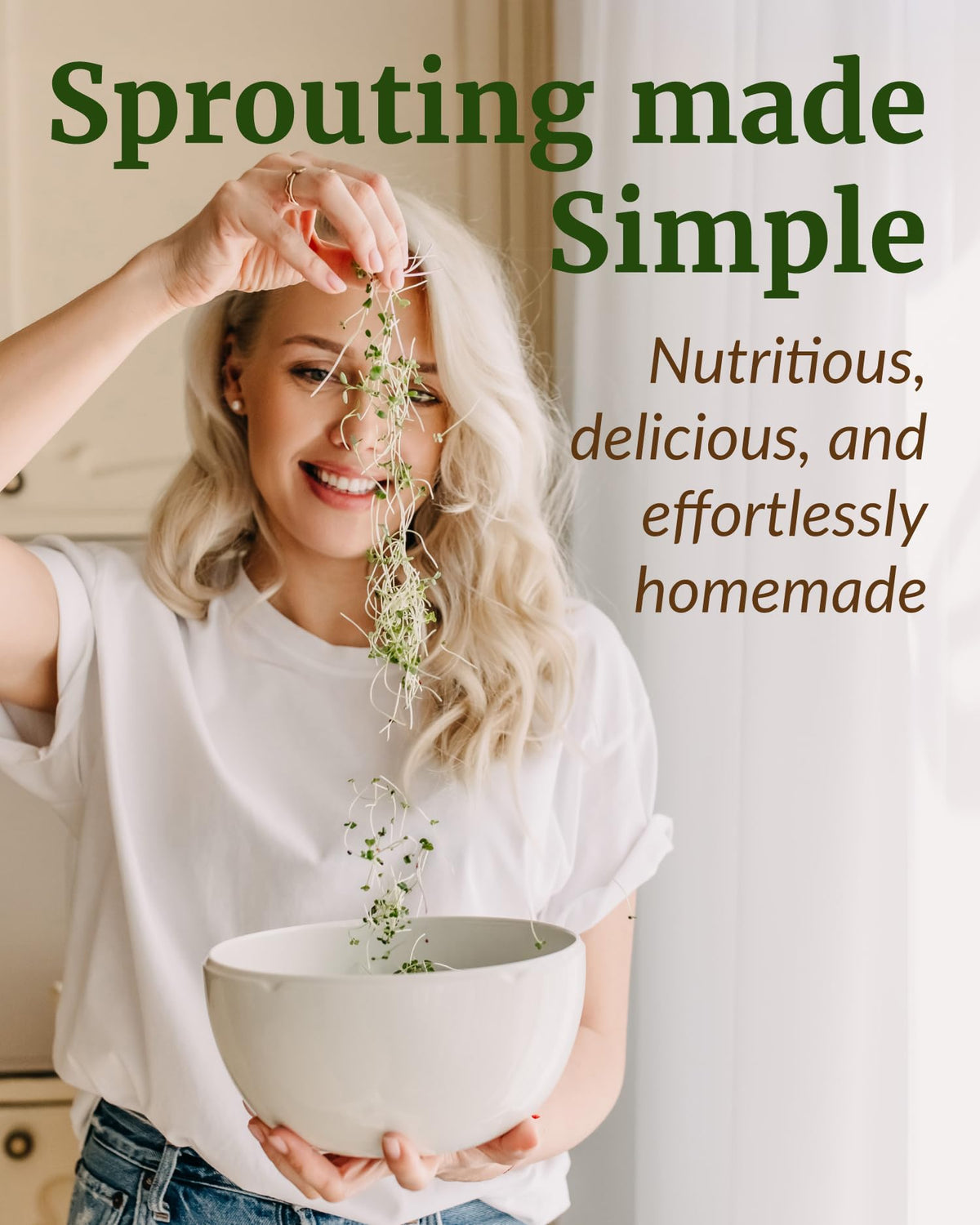 Elementi mint sprouting lids shown with sprouts for home use