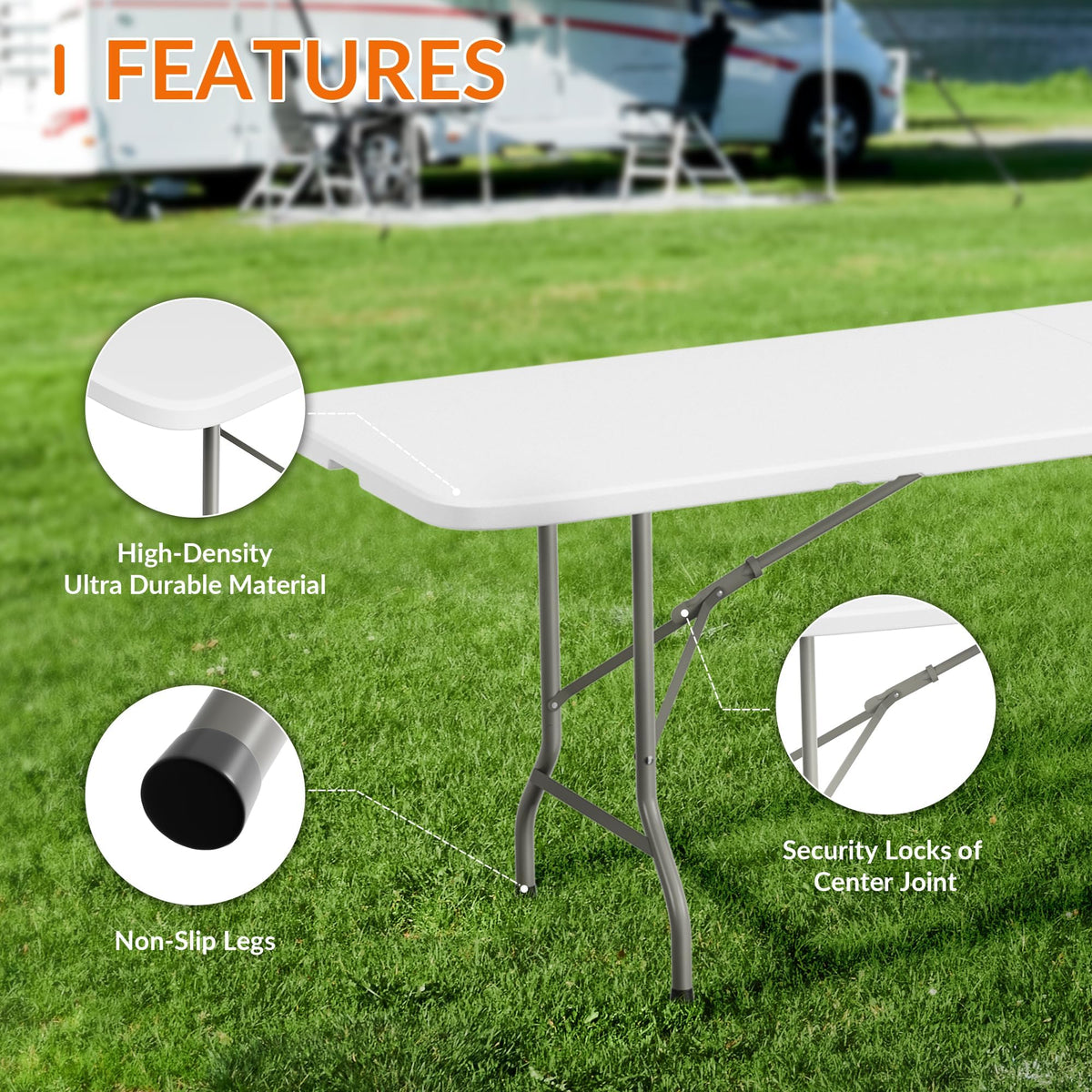 Elevon heavy-duty folding table frame, sturdy legs ready for durable everyday use.