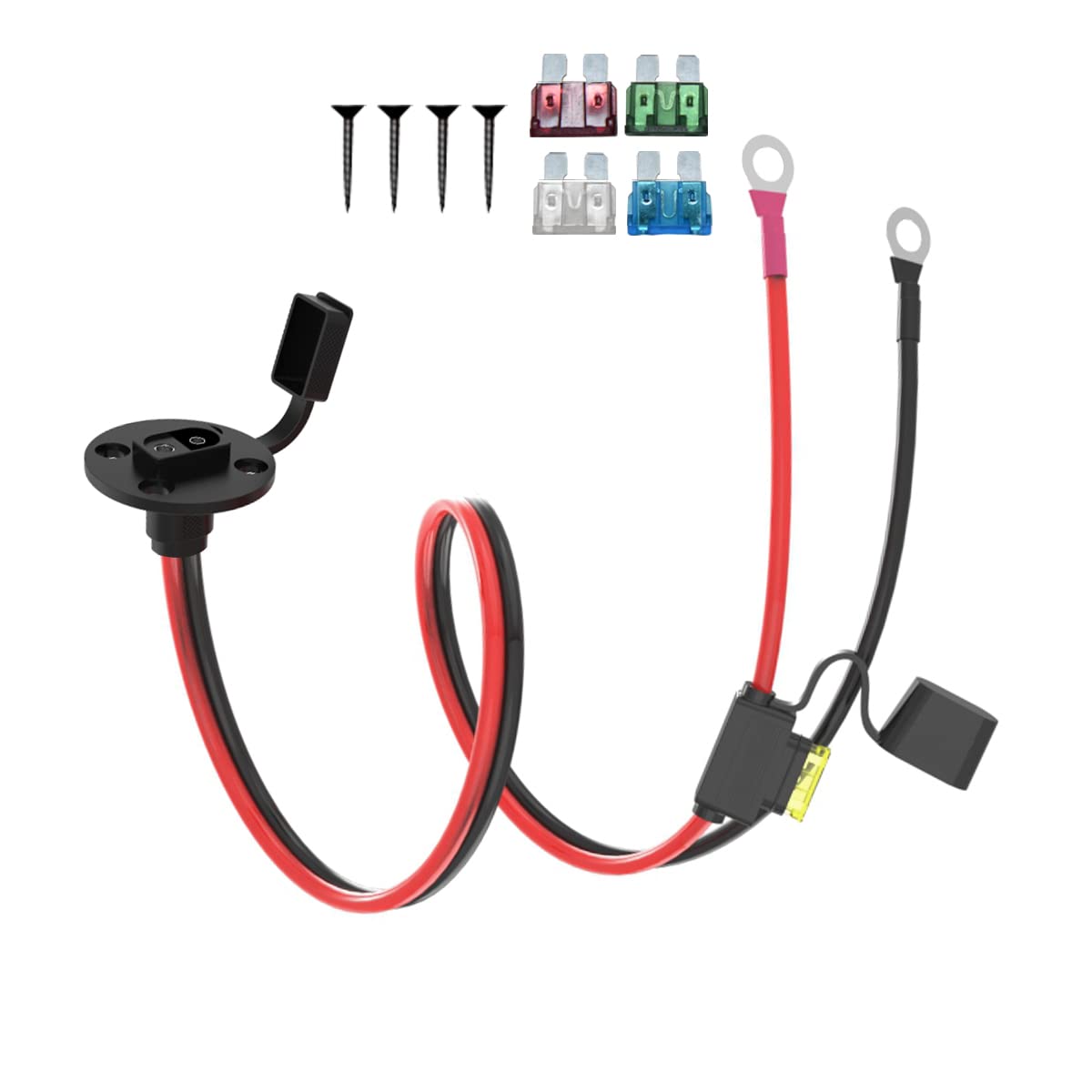 ELFCULB 2ft SAE power cable, flexible and durable for battery and solar setups.