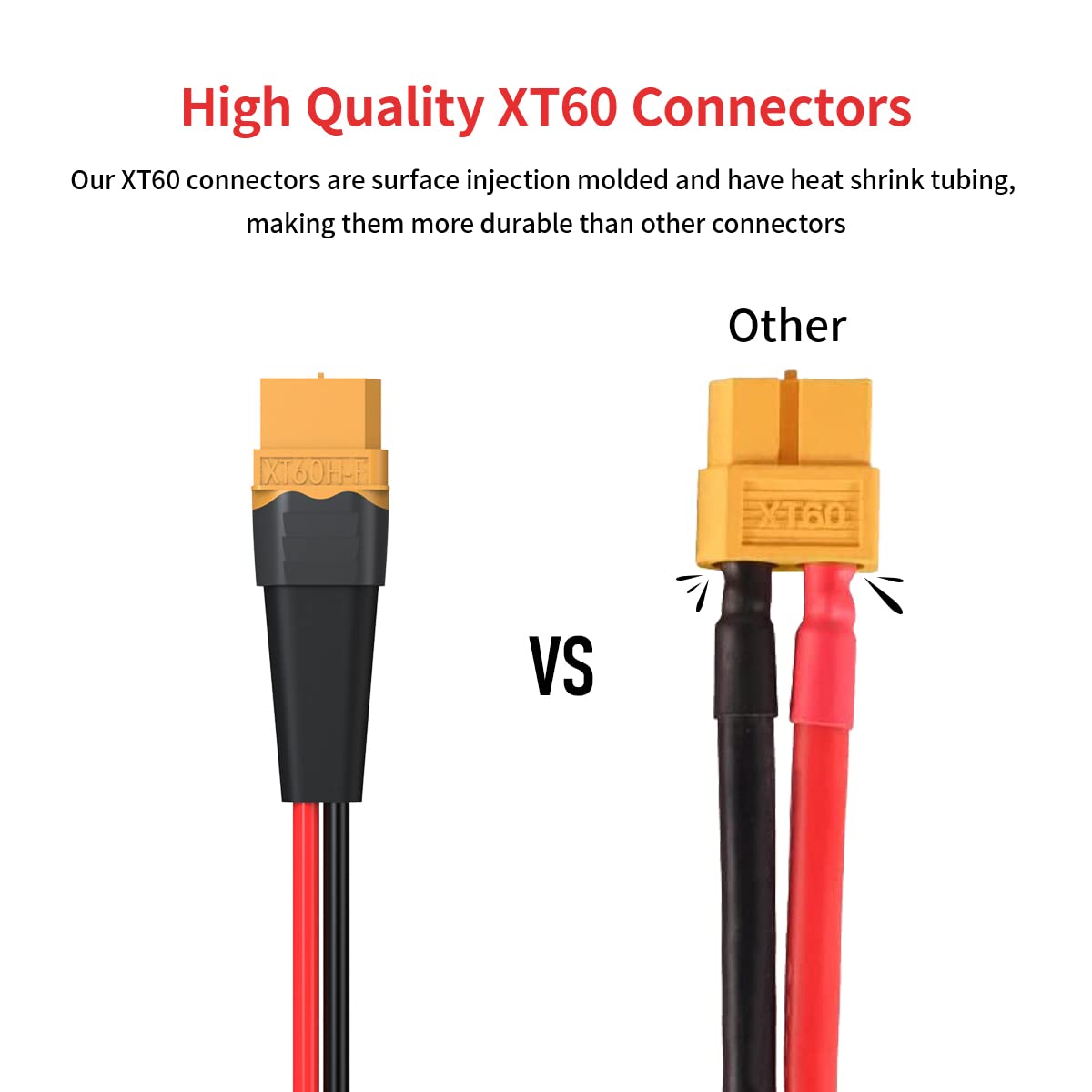 ELFCULB XT60 female-to-male connector demonstrating easy plug-and-play compatibility.