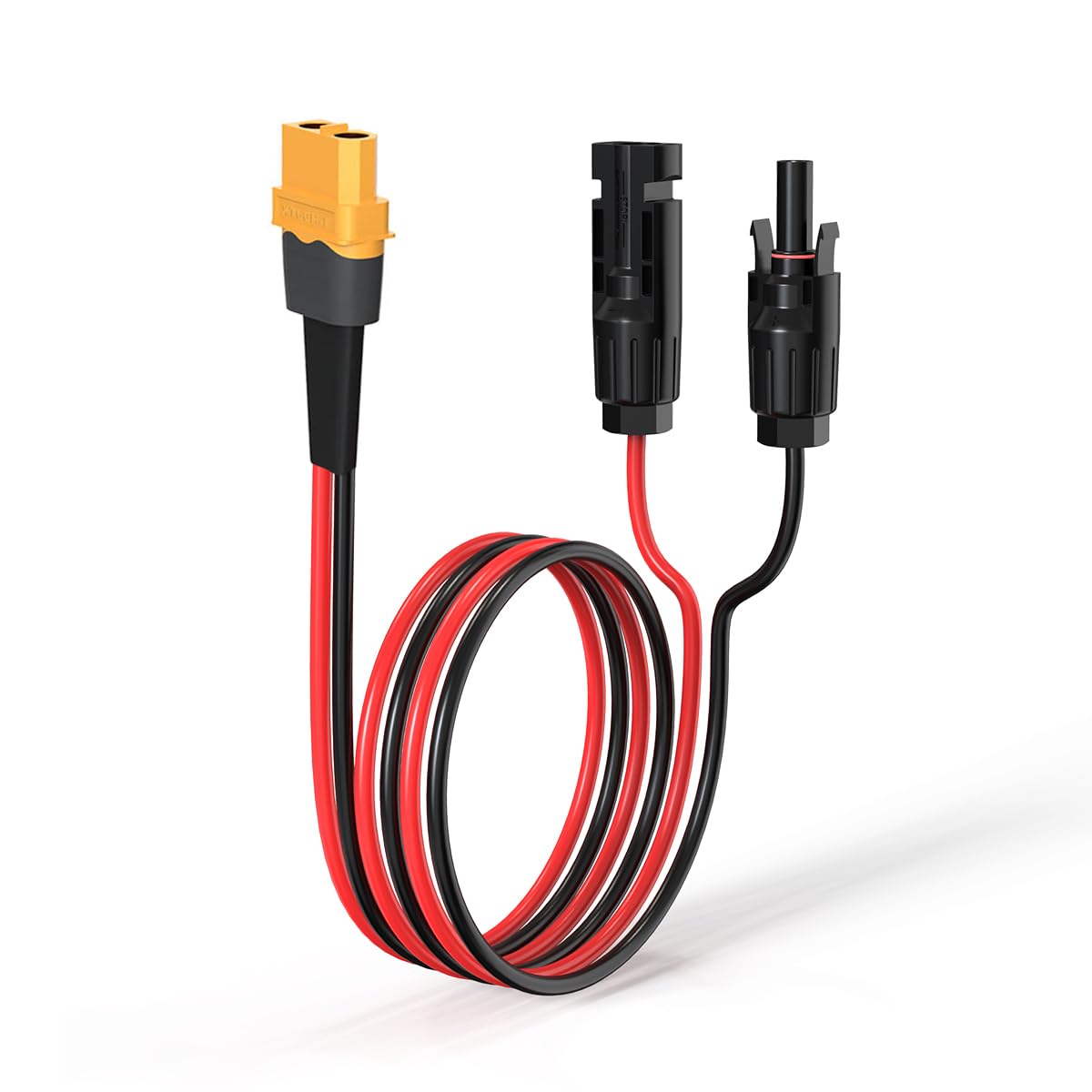 ELFCULB XT60 to solar panel connector 2ft cable enables quick solar hookups.