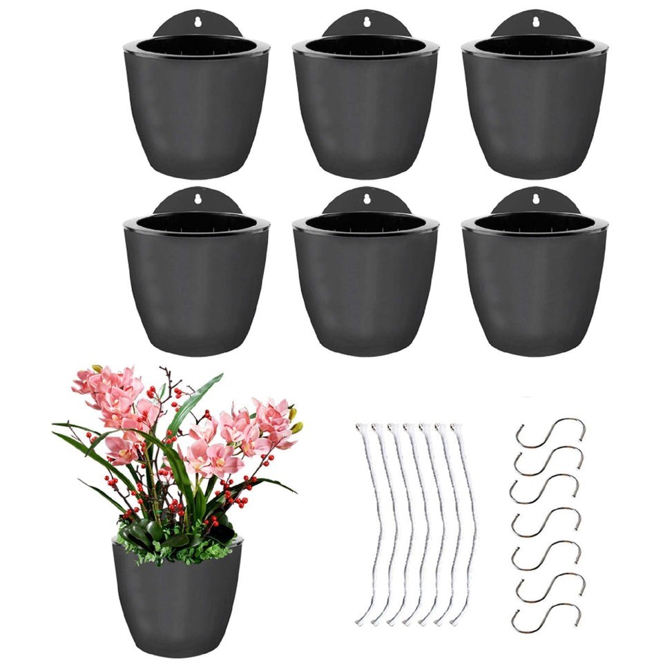 Elfinrm 7Pack self-watering wall planter front view shows space-saving décor.