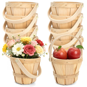 ELFULLY round woven basket with 4.7 inch top diameter for gift displays.
