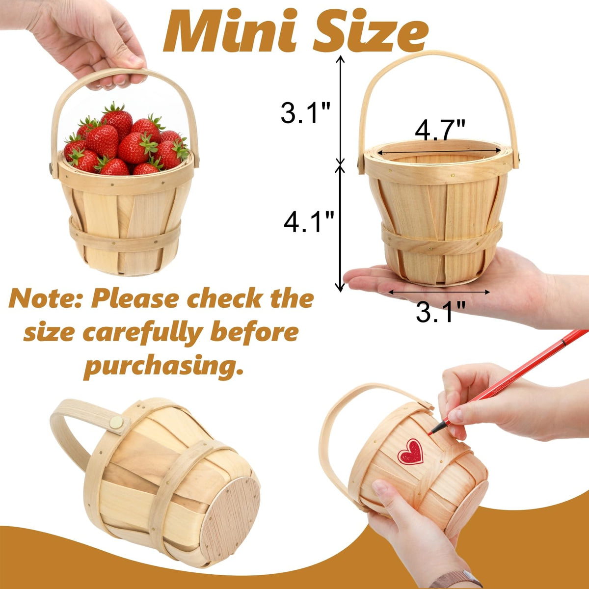 ELFULLY round woven basket with 3.2 inch base diameter for tidy storage.