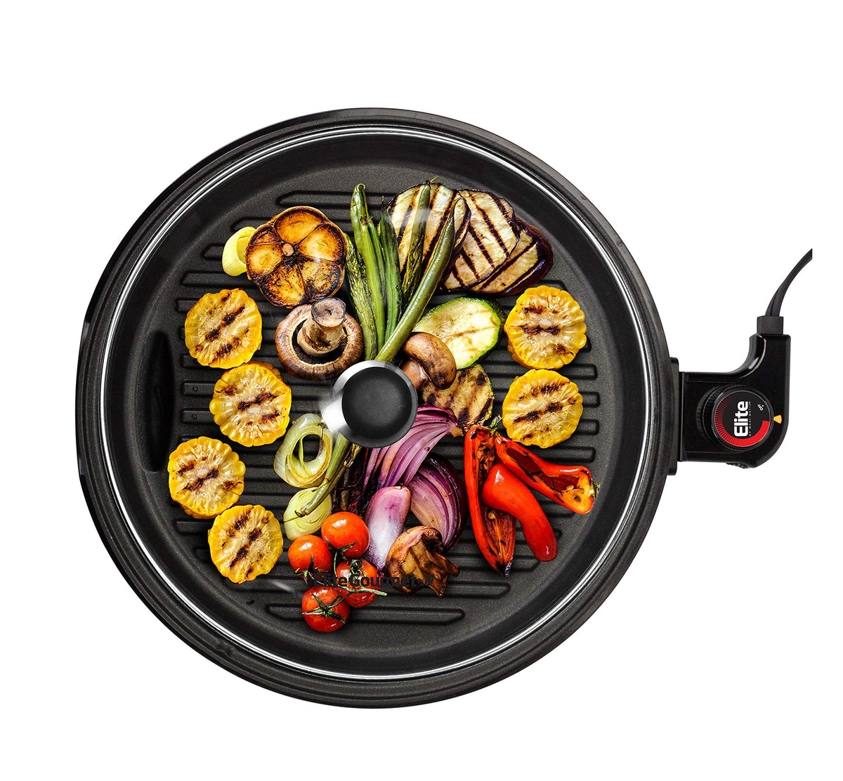 Elite Gourmet EMG6505G 12-inch grill surface for family meals and quick searing