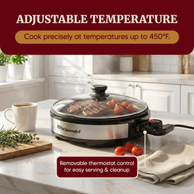 Elite Gourmet EMG6505G circular heating element heats evenly and quickly