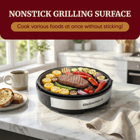 Elite Gourmet EMG6505G dishwasher-safe parts simplify cleanup after grilling