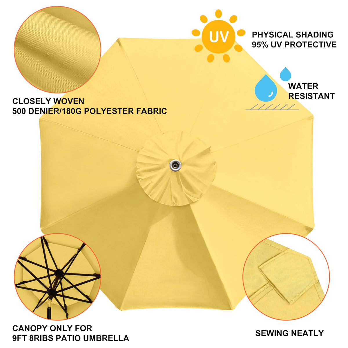 EliteShade easy-install yellow canopy simplifies replacement