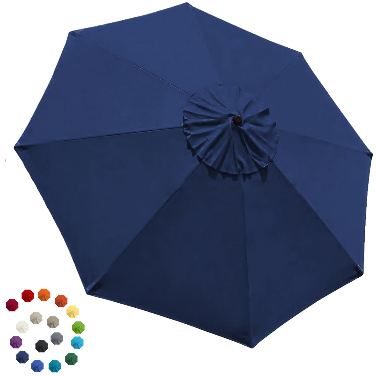 EliteShade nine-foot navy blue umbrella canopy providing durable shade