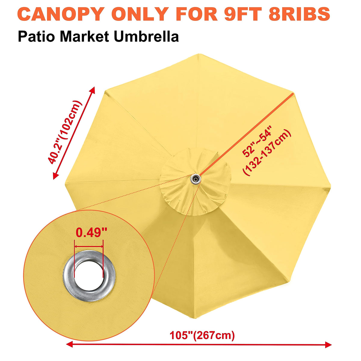 EliteShade yellow canopy with air vent design for improved airflow