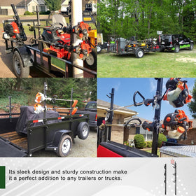 ELITEWILL 3-slot trailer rack easily supports three weed eaters at once.