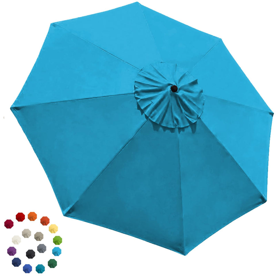 EliteShade 9ft umbrella canopy in sky blue for 8-rib frames