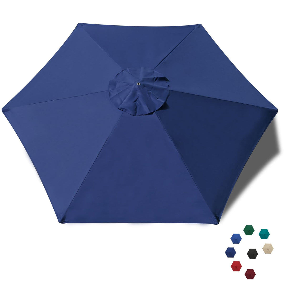 EliteShade navy blue canopy closeup highlighting durable fabric and color.