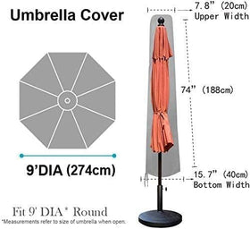 EliteShade cover with sturdy drawstring securing an umbrella against wind