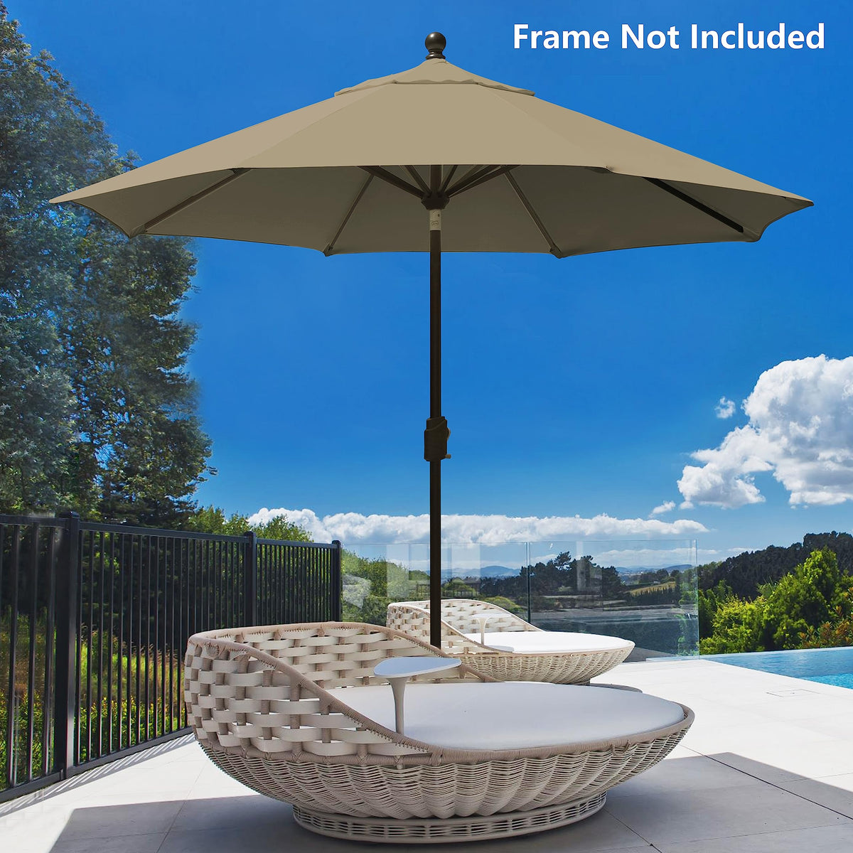 EliteShade canopy compatible with wooden, aluminum, metal, and fiberglass frames.