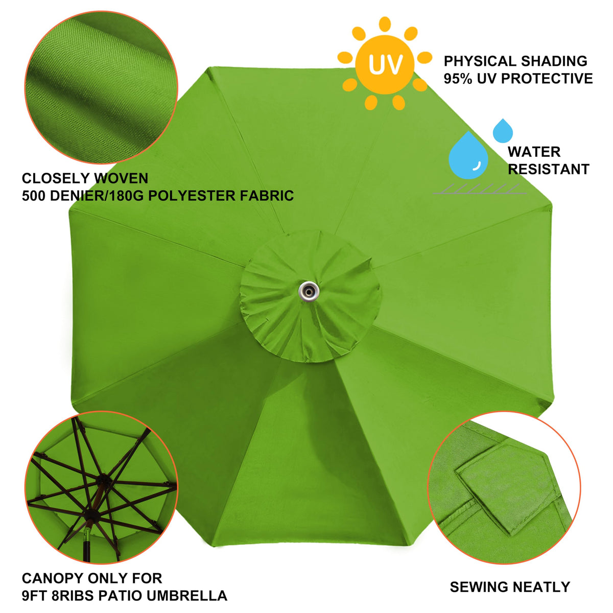 EliteShade 500 denier UV protective fabric preserves color and longevity.