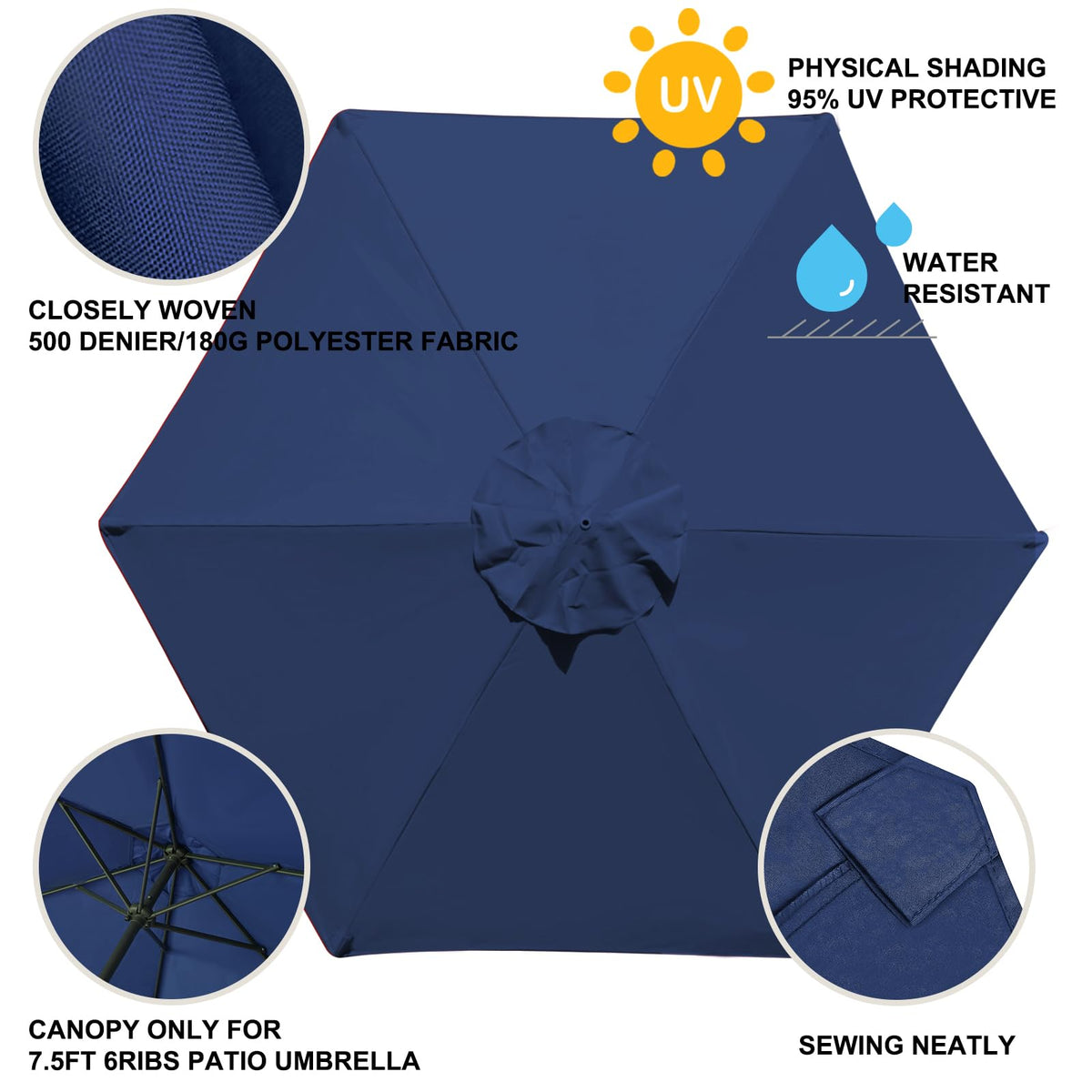 EliteShade UV-protective canopy shields from sun while you relax.