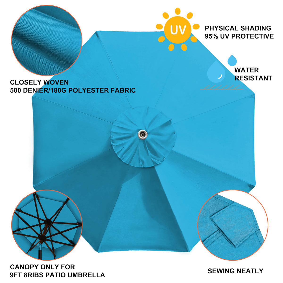 EliteShade canopy compatible with wooden, aluminum, metal, fiberglass frames