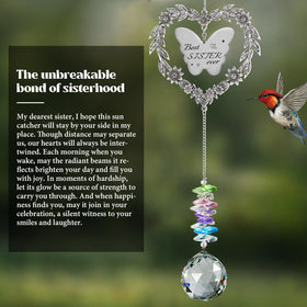 Elivida suncatcher 'best sister ever' text on ornament