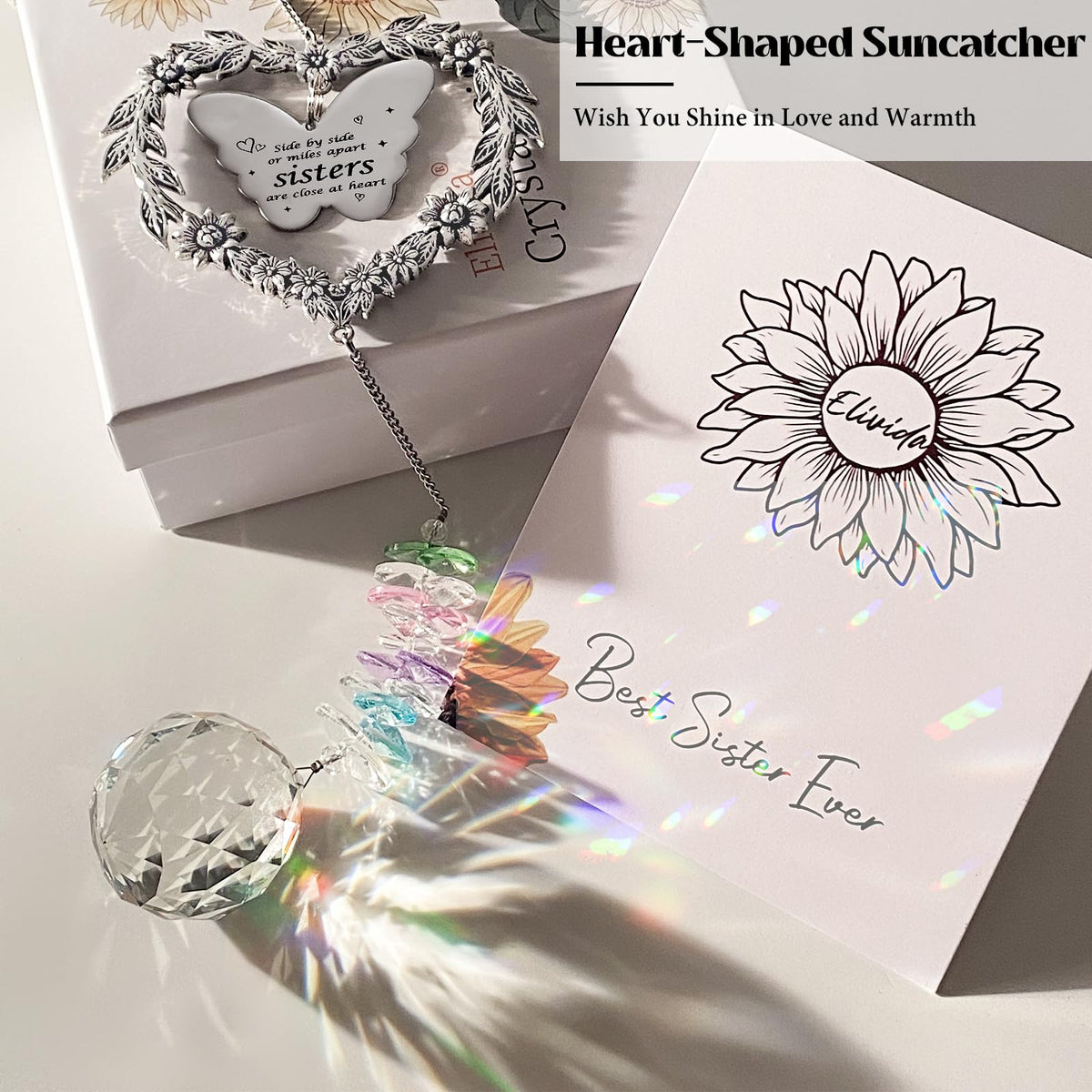 Elivida suncatcher butterfly accent catching sunlight in room