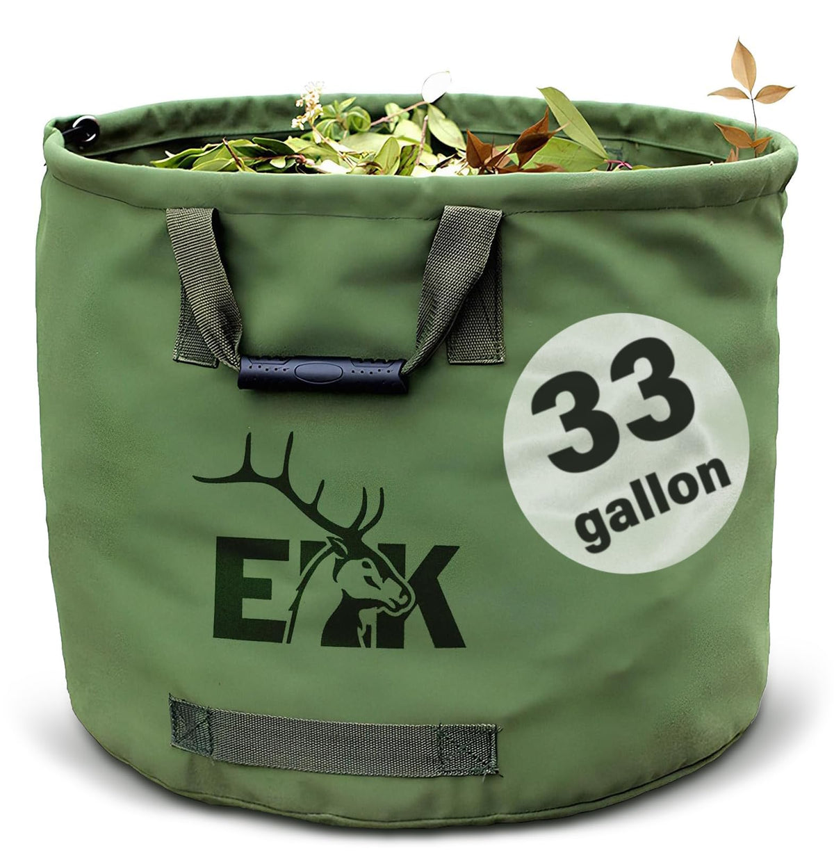 ELK 33-gallon bag with open top for easy yard leaf collection.