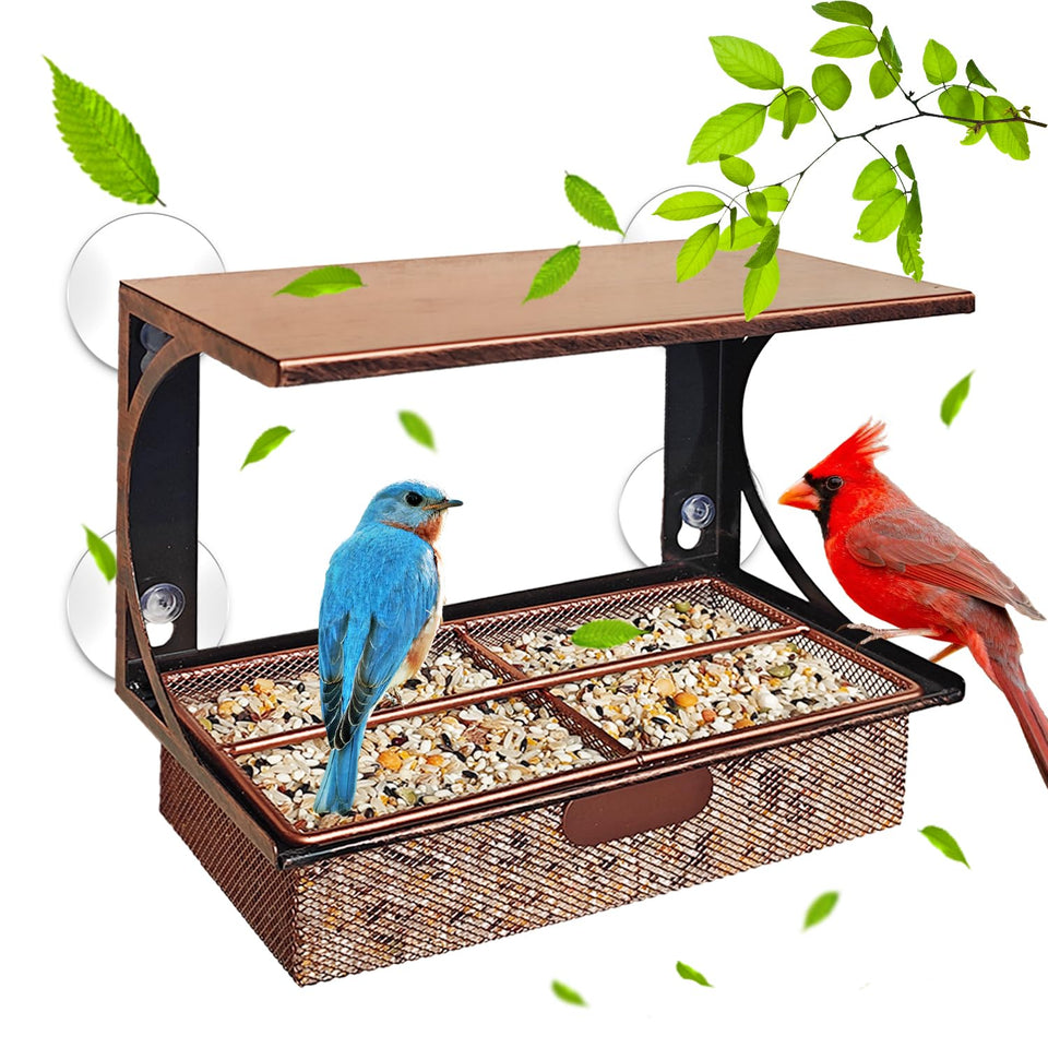 Ellfoe window bird feeder with strong suction cups for secure outdoor hanging.