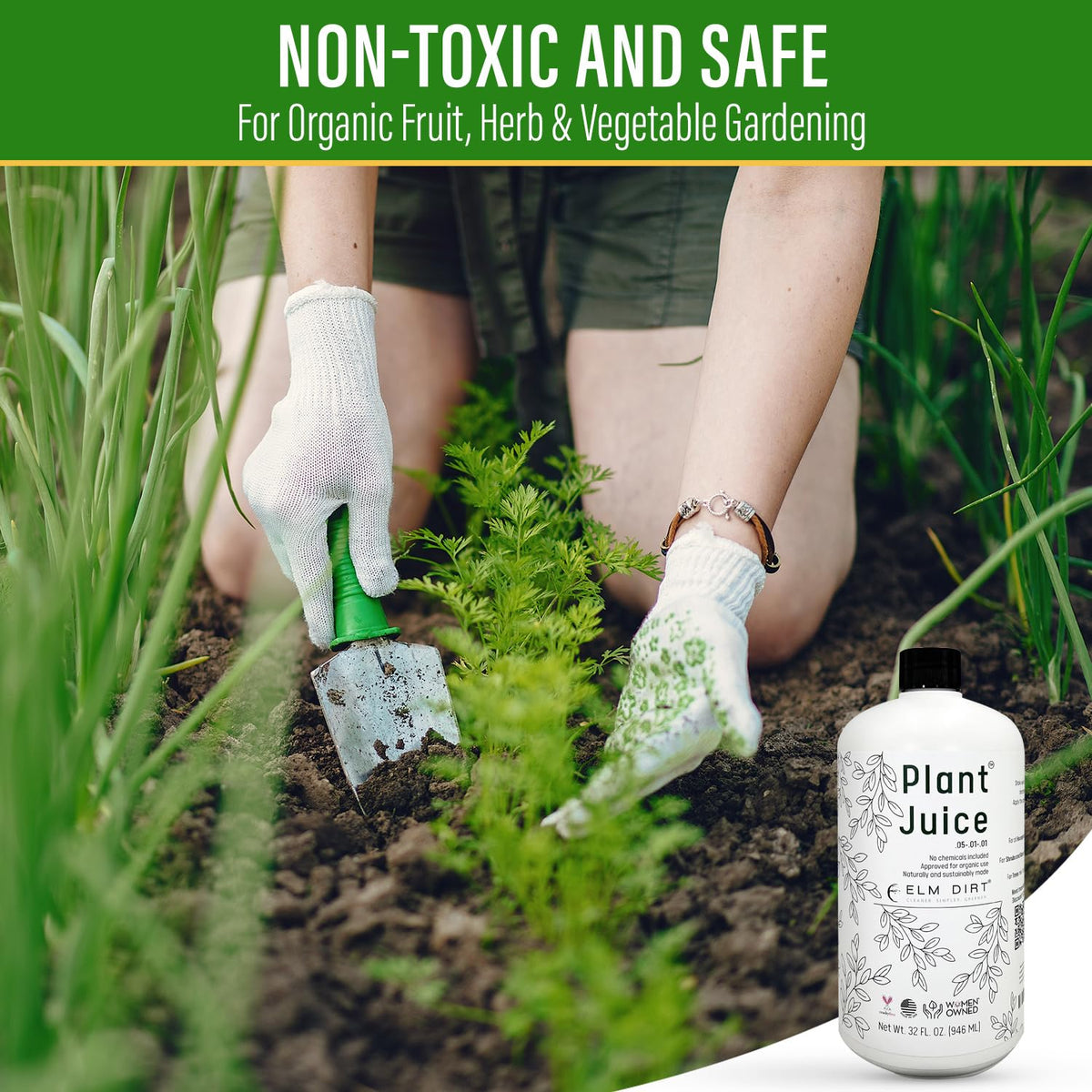 Product on US-made packaging reflecting sustainable production.