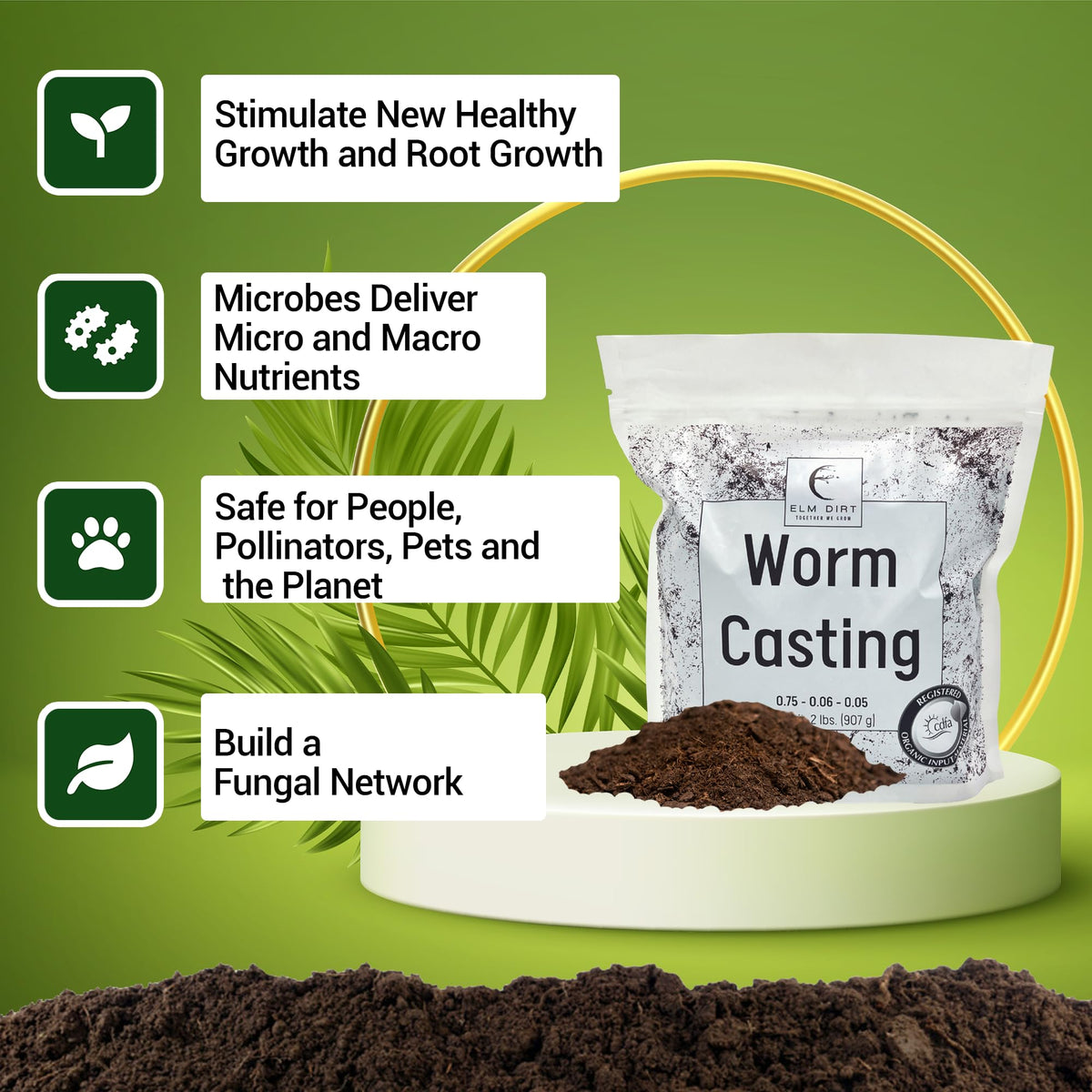 Elm Dirt Garden bed application nourishes root zones and soil structure.