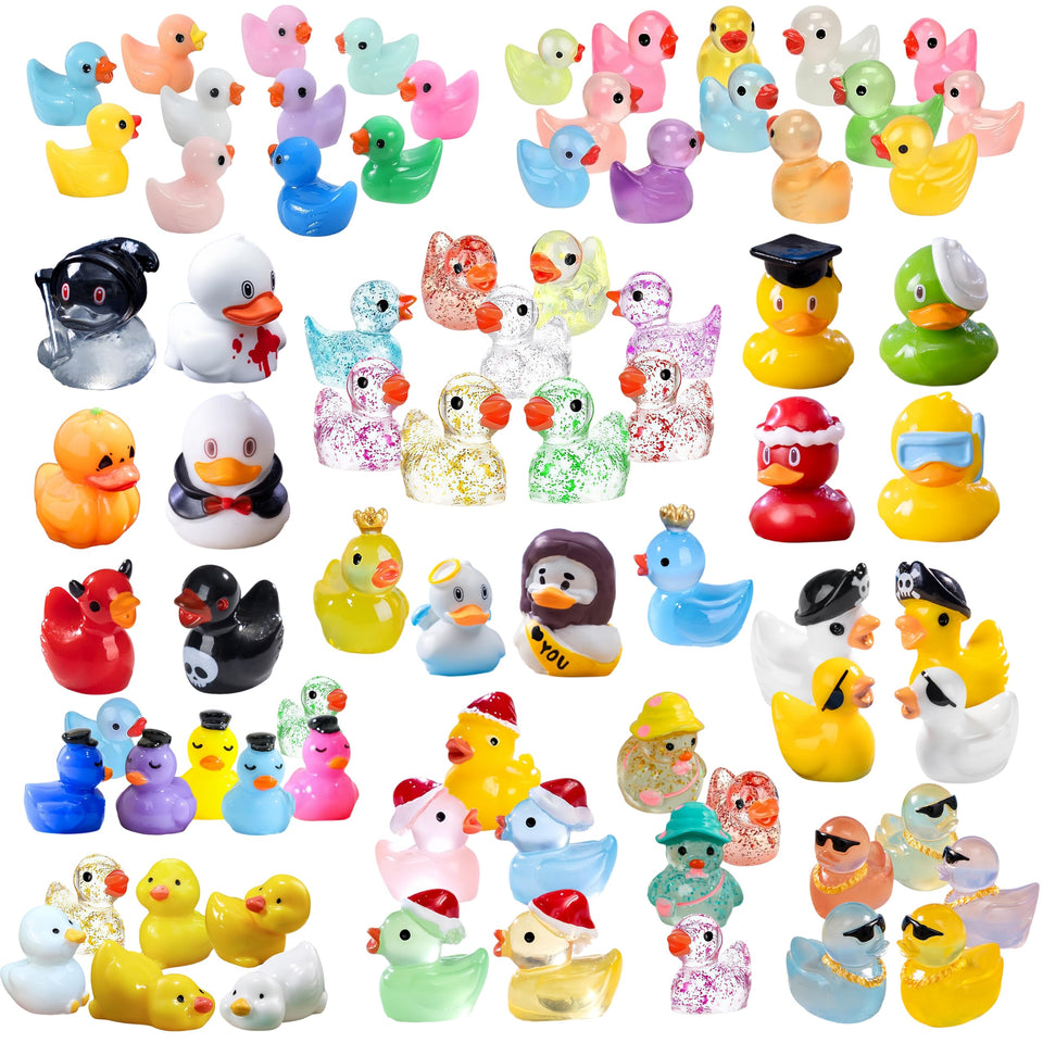 ElpizoFos 100pcs mini resin ducks in varied poses for charming fairy garden decor