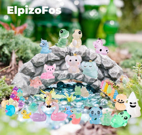 ElpizoFos bear luminous figurine adds cozy charm to bonsai landscapes.