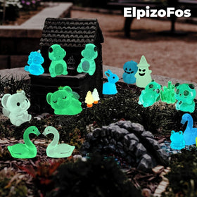 ElpizoFos dinosaur luminous figurine sparks playful dioramas at night.