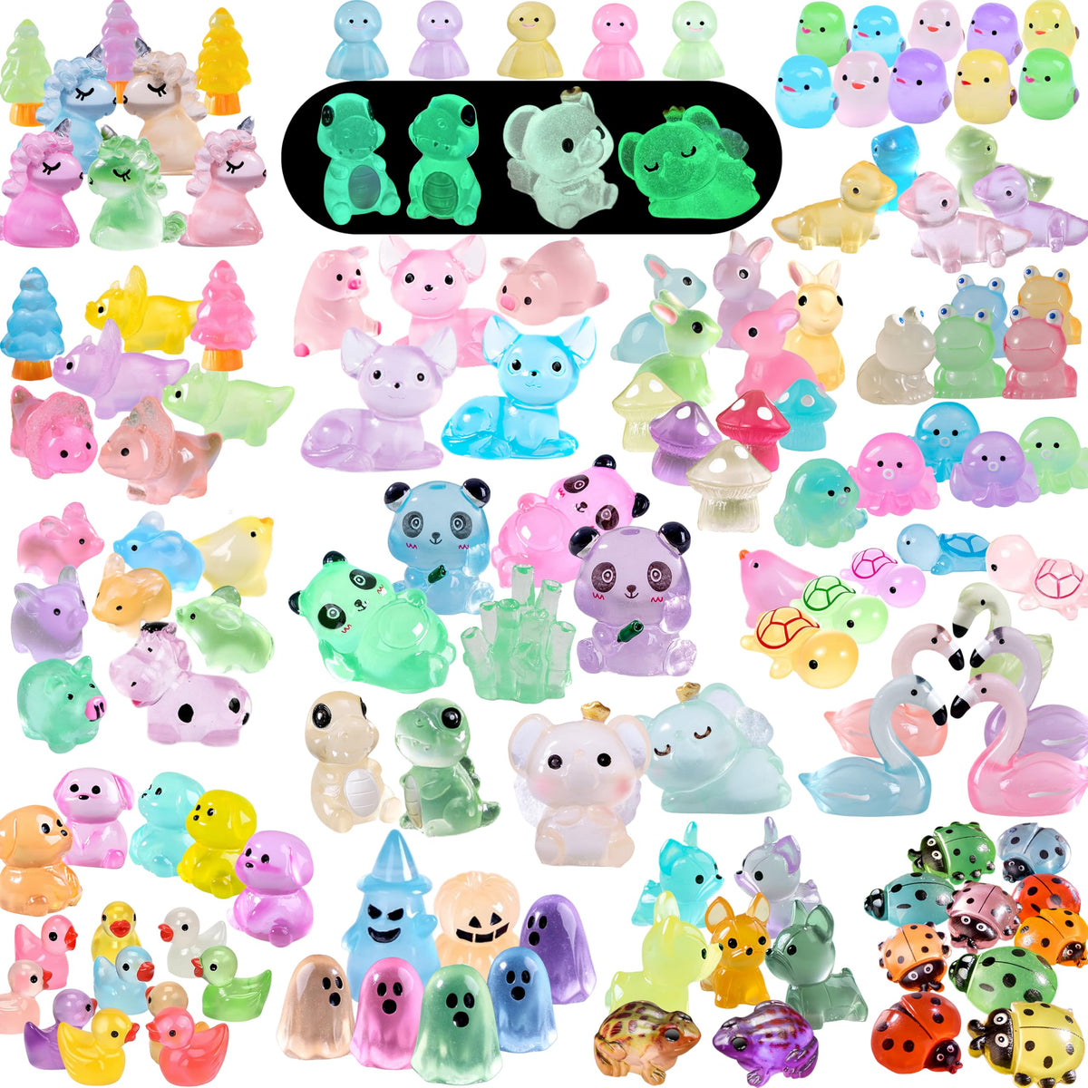 ElpizoFos panda luminous figurine glows softly for enchanting fairy garden scenes.