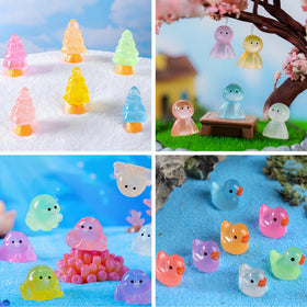 ElpizoFos swan luminous figurine lends elegance to fairy gardens.