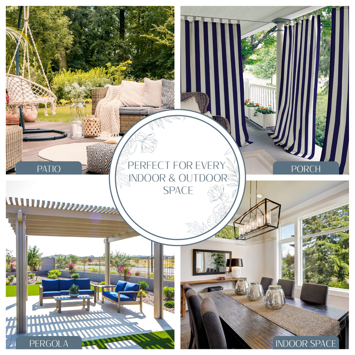 Close-up of Elrene Highland Stripe fabric texture, durable polyester for lasting wear.