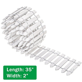 Elsjoy white mini fairy garden fence, garden-scene angle, enhances micro landscaping.