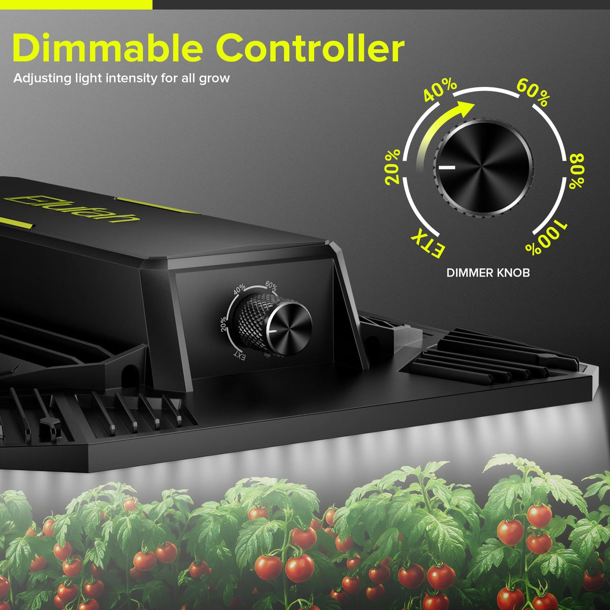 ELUFAH UAP1200 installed over a 2x2 grow tent in a compact space