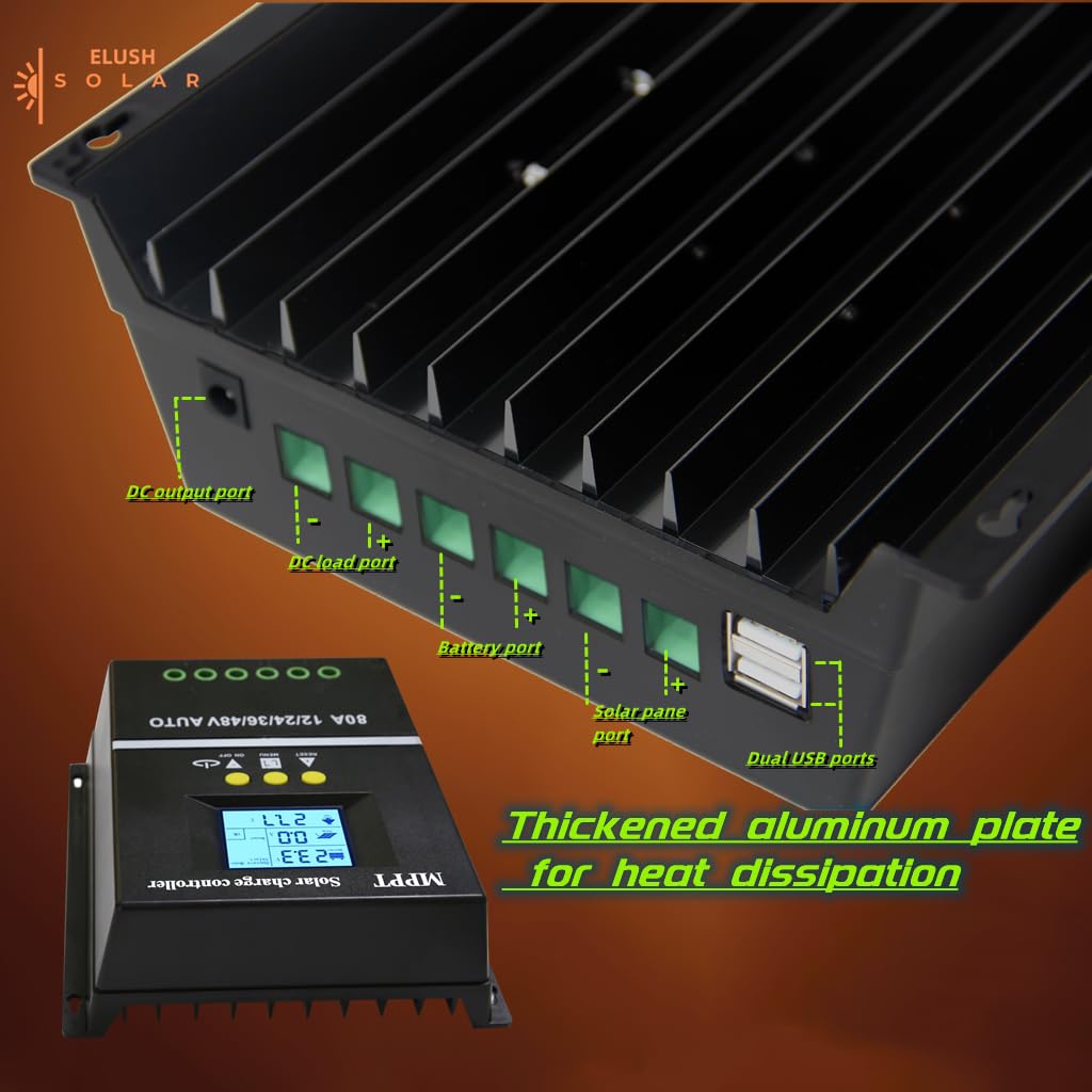ELUSH 100A MPPT controller battery protection keeps safe operation under fault conditions.
