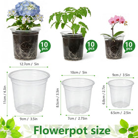 Embrasun clear nursery pots for indoor, outdoor, and greenhouse use.